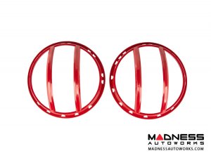 Jeep Wrangler JK Elite Pivotal Headlight Euro Guard Kit - Red